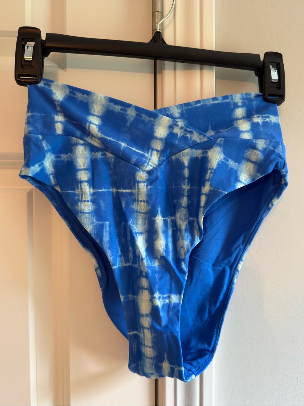 aerie High Cheek Blue and White Tie-Dye Swim Bottoms
